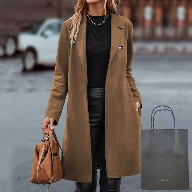 Dámský Ležérní Dlouhý Kabát