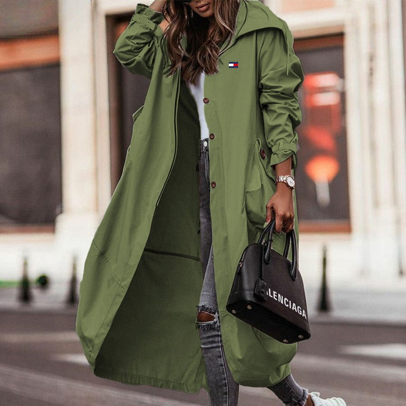 Dlouhý Kabát s Kapucí pro Ženy