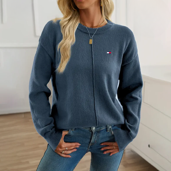 Vybraný svetr s kulatým výstřihem